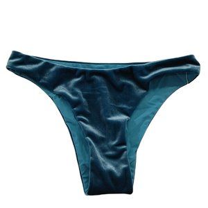PILOT ACTIVE LOLA BOTTOM VELVET SWIMSUIT Size Small Blue Nylon Blend